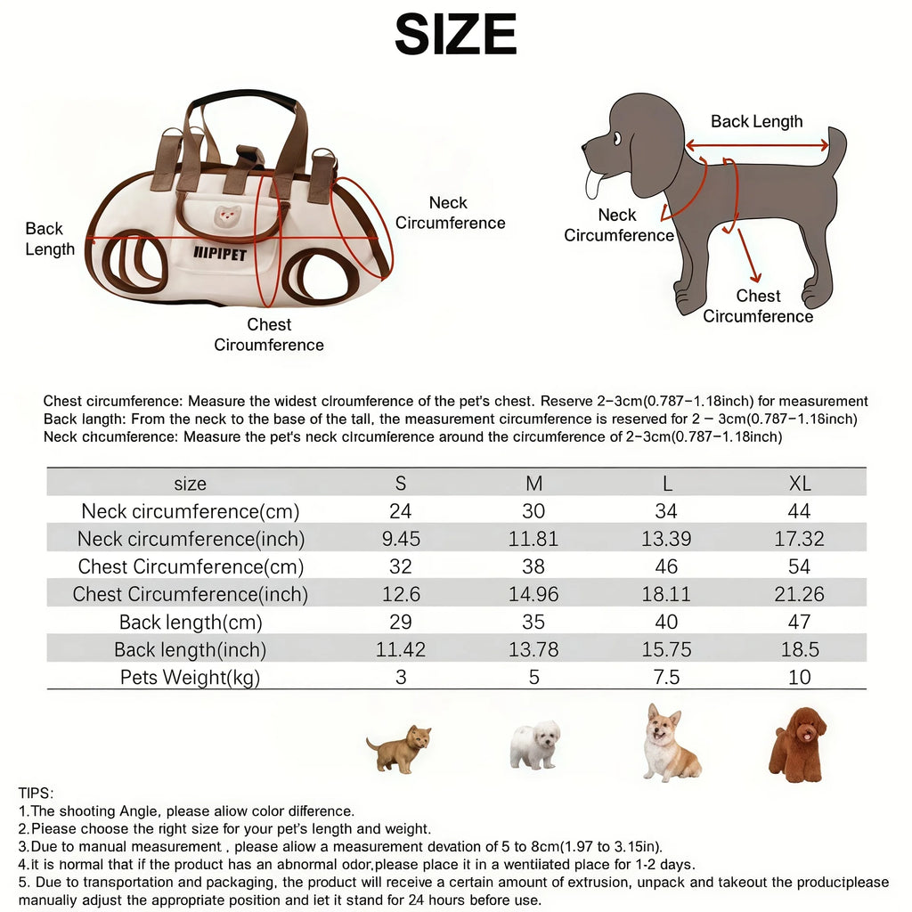 Small dog lift harness backpack with handle, sling carrier for cats and dogs, outdoor pet carrying box by Showlu Fashion Store