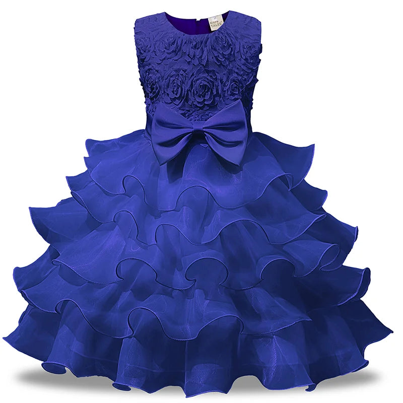 Girls princess style dress by Showlu Fashion, sleeveless with mesh skirt, puffy design, perfect for wedding or party ceremonies.