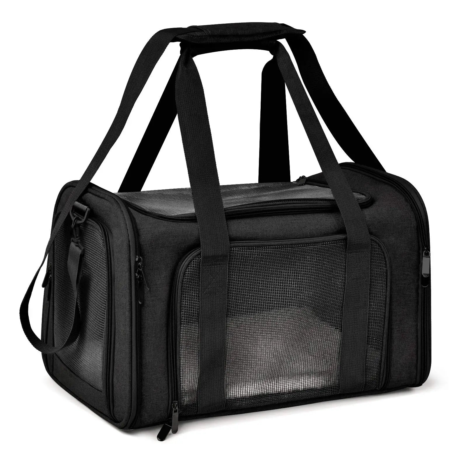 Soft-sided Showlu Fashion dog carrier backpack made of breathable nylon, designed for comfortable pet transportation.