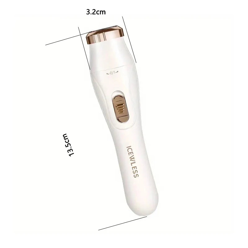 Multi-functional 3-in-1 shaver with USB charging, includes underarm hair remover, eyebrow trimmer, and nose hair trimmer for women.