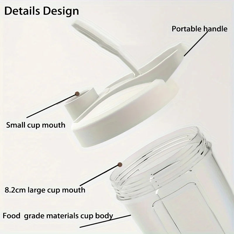 Showlu Smart General portable USB electric protein shake blender cup with blending blades and lid for on-the-go nutrition.