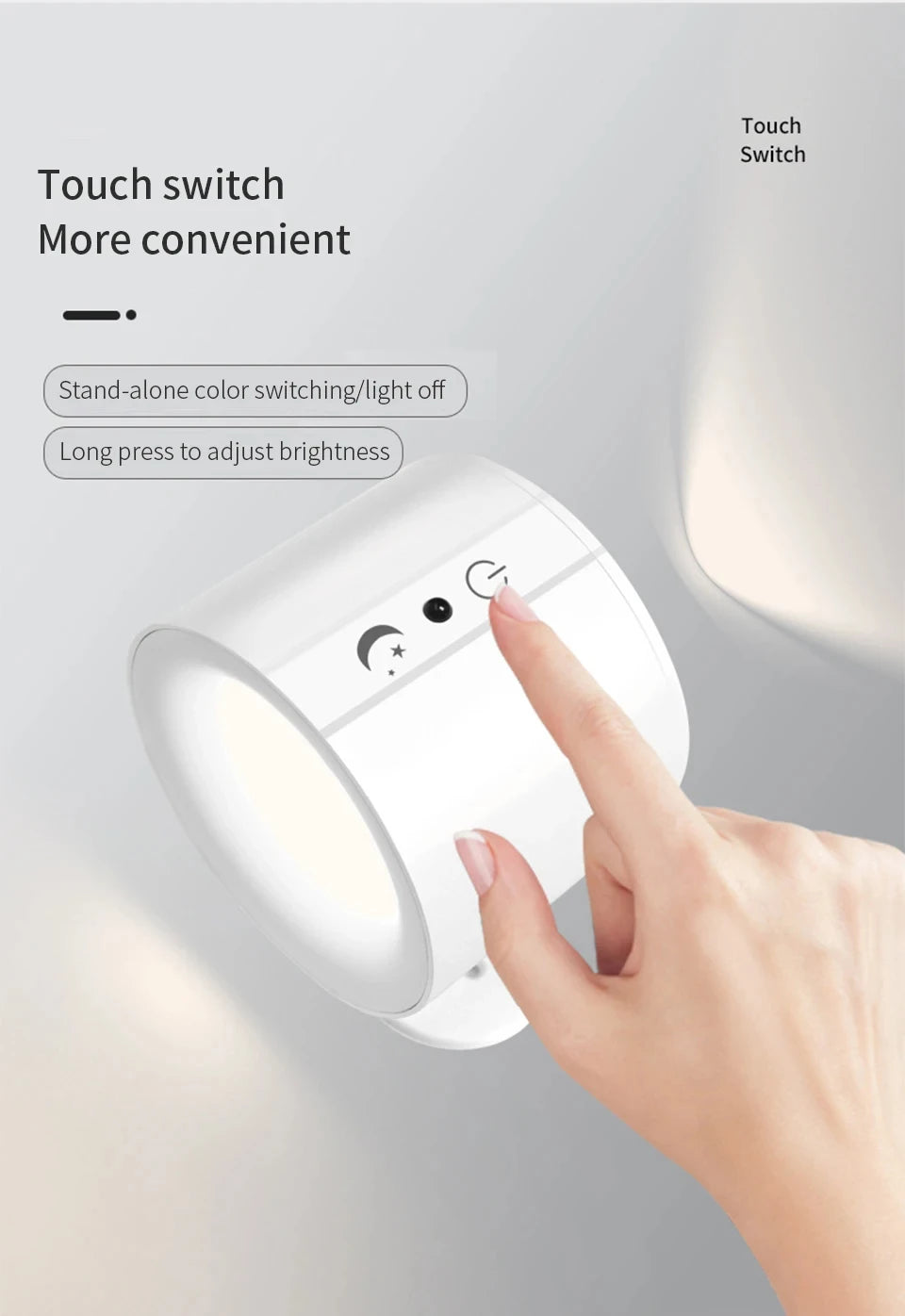 Rechargeable LED wall sconce by Showlu Smart General, showcasing a modern wall-mounted lighting fixture with sleek design.