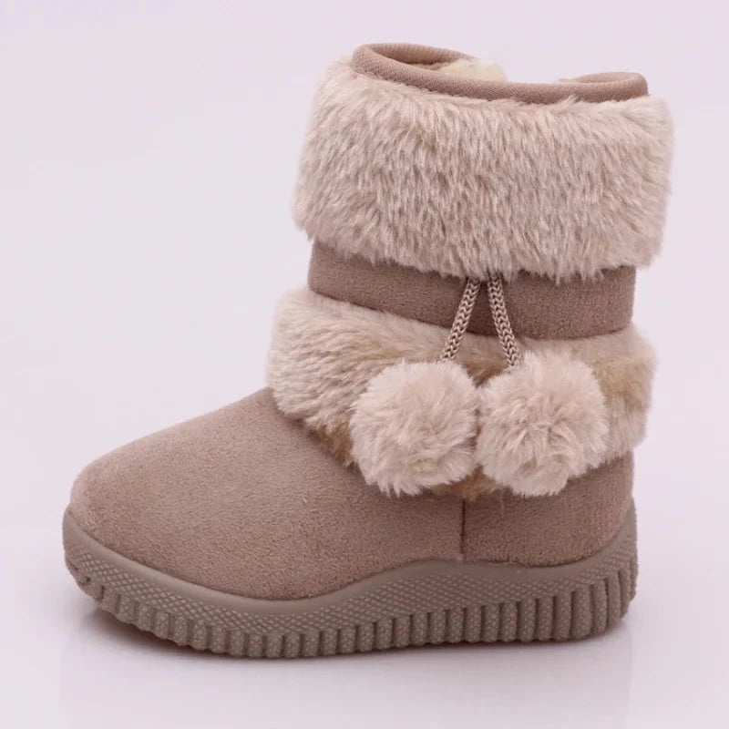 Children's winter snow boots by SHOWLU FASHION STORE, warm PU leather snow boots for kids with stylish design