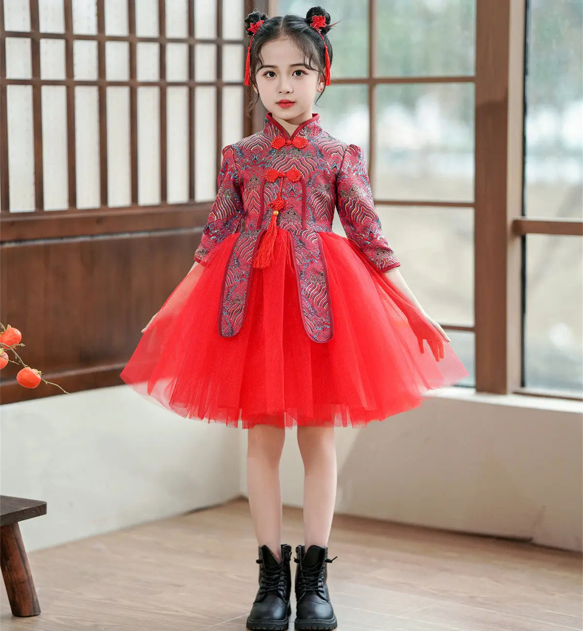 Party Cosplay Performance Costumes Cheongsam Dress Chinese Dress Qipao Children Clothing Ethnic Style Girl New Year Kids Clothes