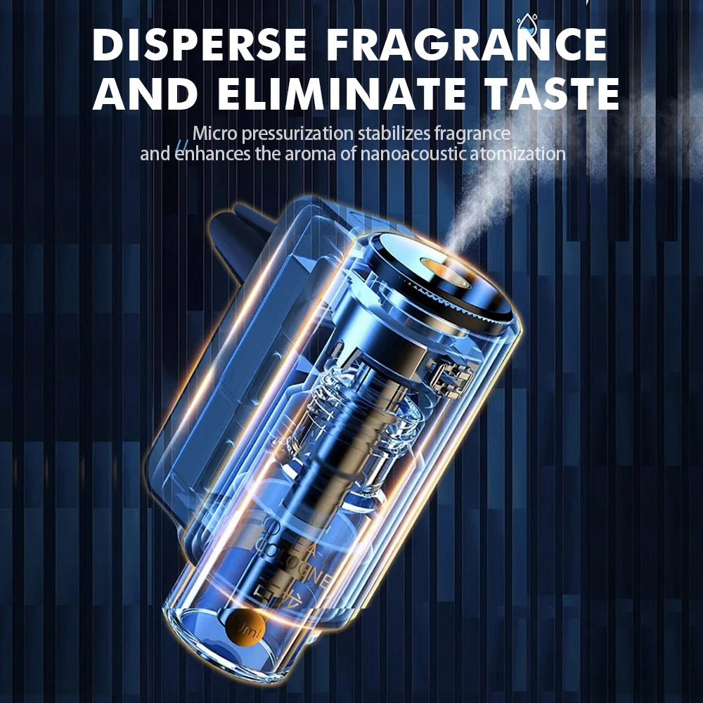 Showlu Smart General car aromatherapy diffuser with sleek design and diffuser nozzle, used for relaxing scents in vehicles.