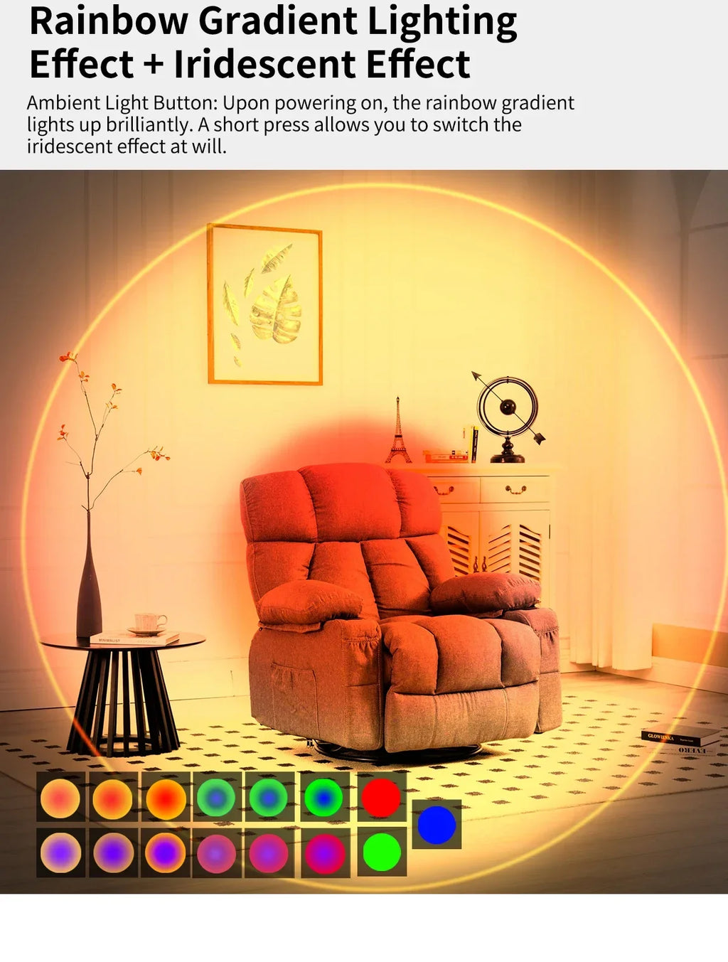 Showlu Smart Venuswing magnetic motion sensor RGB night light with colorful LED illumination and sleek design.