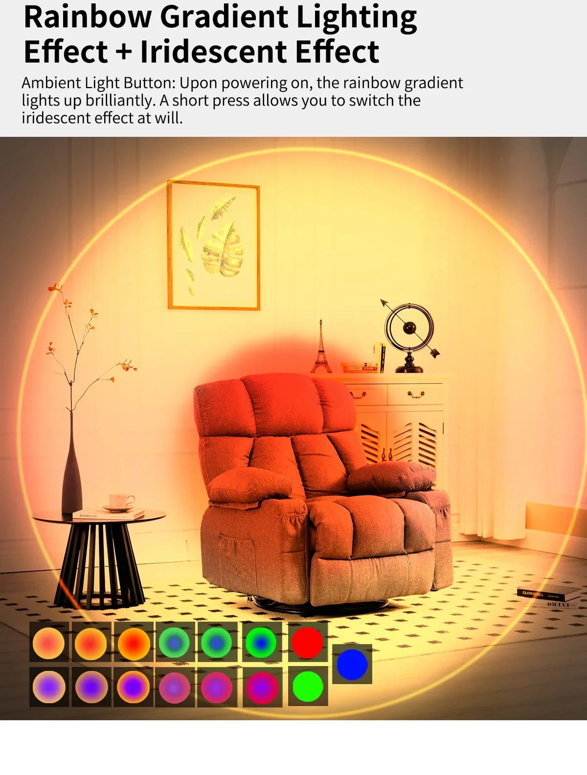Showlu Smart Venuswing magnetic motion sensor RGB night light with colorful LED illumination and sleek design.
