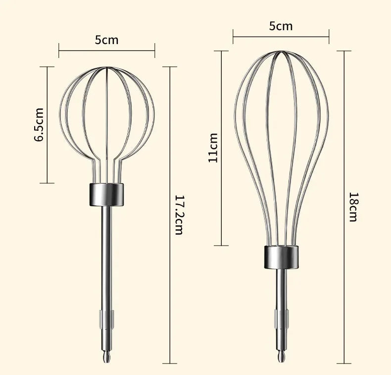 Showlu Smart General electric egg beater with stainless steel beaters and ergonomic handle for efficient mixing and whipping.