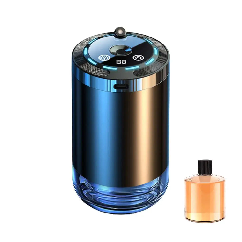 Xyzplus car diffuser humidifier with five modes, aromatherapy features, suitable for car, home, office, and bedroom use.