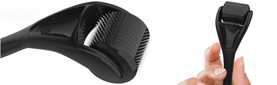 Showlu Smart General beard growth roller with stainless steel rolling heads for stimulating facial hair growth.