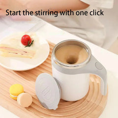 2025 New 500ml Auto Stir Coffee Cup, USB-C Rechargeable Stainless Steel Self Stirring Travel Mug, 30hrs Battery for Home/Office