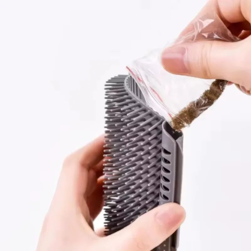 Showlu Fashion Store cat self-groomer wall corner massage brush with soft rubber for hair removal, shedding, and grooming.