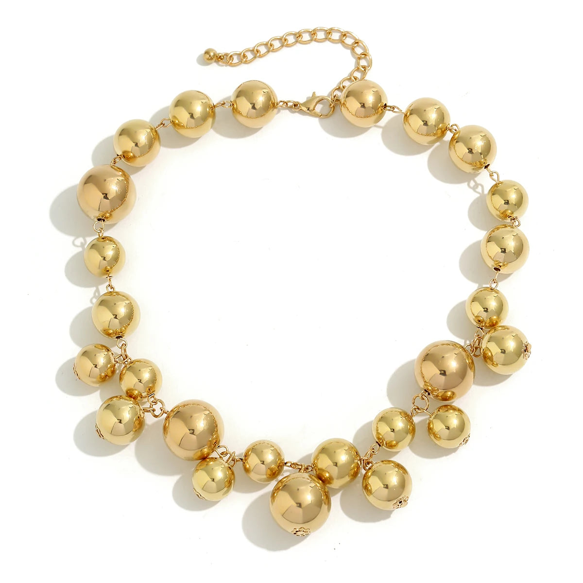 Exaggerated acrylic CCB big ball bead chain necklace for women and men, vintage chunky steampunk jewelry with a clavicle chain design