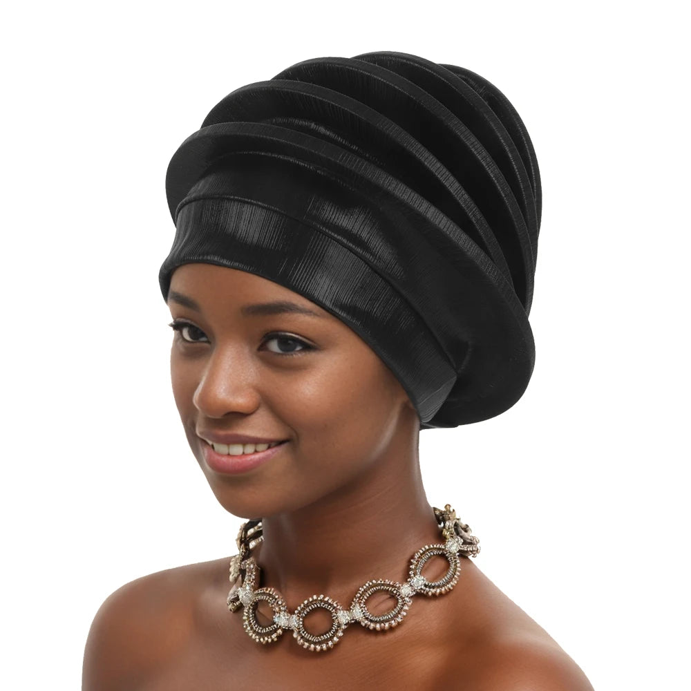 Elegant Spiral Beret for Women Afrcian Lady Head Wraps Female Berets Turban Nigeria Headpiece Wedding Party Gele