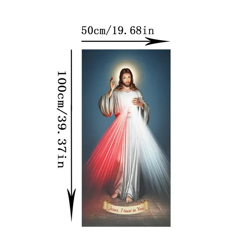 Divine Mercy canvas wall art poster featuring Jesus with "I Believe In You" message, spiritual religious home decor.