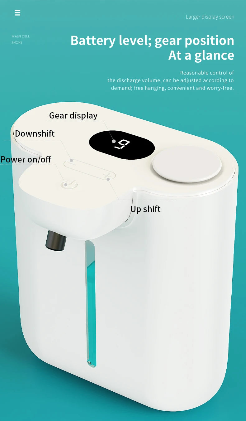 Showlu Smart General automatic soap dispenser dispensing soap with sleek design and touchless operation.