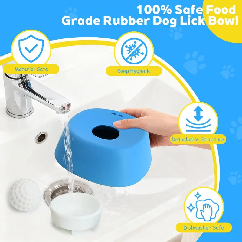 Showlu Fashion anti-choking slow feeder dog bowl with non-slip base, designed for liquid treats like bone broth and yogurt.