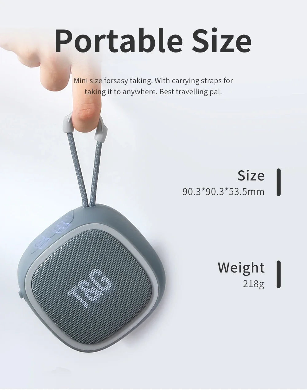 Mini Bluetooth speaker by Showlu Fashion Store, showing a compact black portable speaker with control buttons and a Bluetooth logo.
