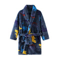 Childdkivy Kids flannel pajamas and warm cartoon bathrobe for boys and girls, featuring colorful playful designs and soft fabric.