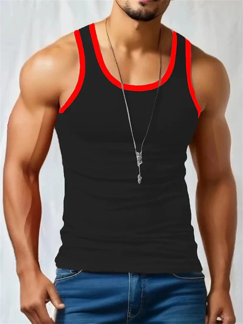 Showlu Men's quick dry sports tank top with 3D printed design, perfect for gym and casual wear