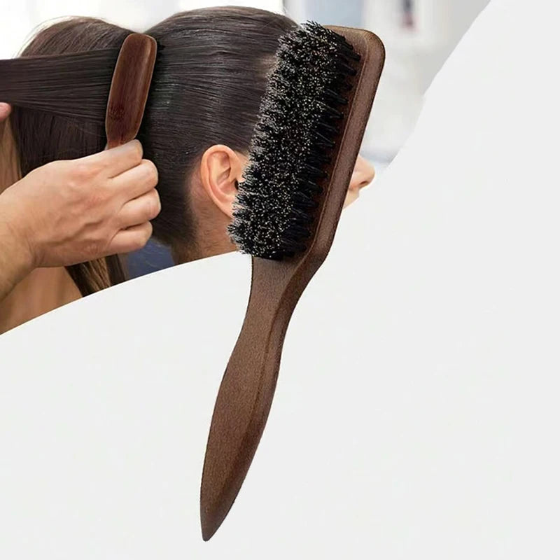 Brown pointed-tail bristle comb from Showlu Fashion Store, unisex, smooth, anti-static, designed to prevent tangles and hair damage.