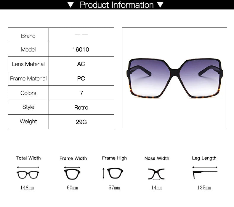 Fashion women's oversized sunglasses with gradient plastic lenses and UV400 protection, stylish designer sun glasses.