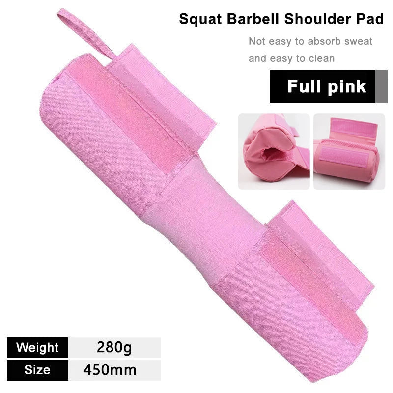 Thickened non-slip gym barbell shoulder pads with padding and straps, designed for weightlifting and squat support during workouts.