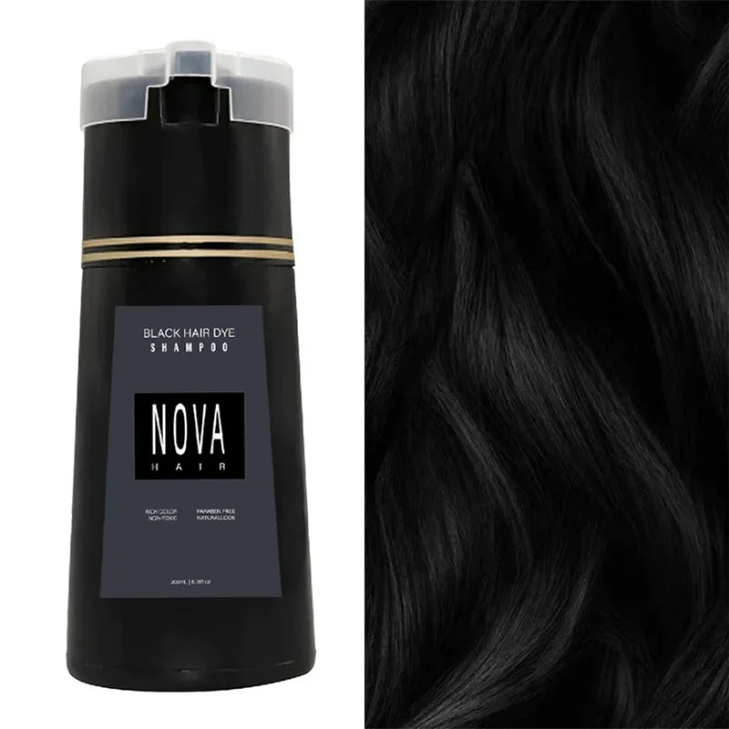 LANBENA Nova 3-in-1 hair coloring shampoo by SHOWLU FASHION STORE with oil control, featuring a bottle with colorful hair dye and shampoo.