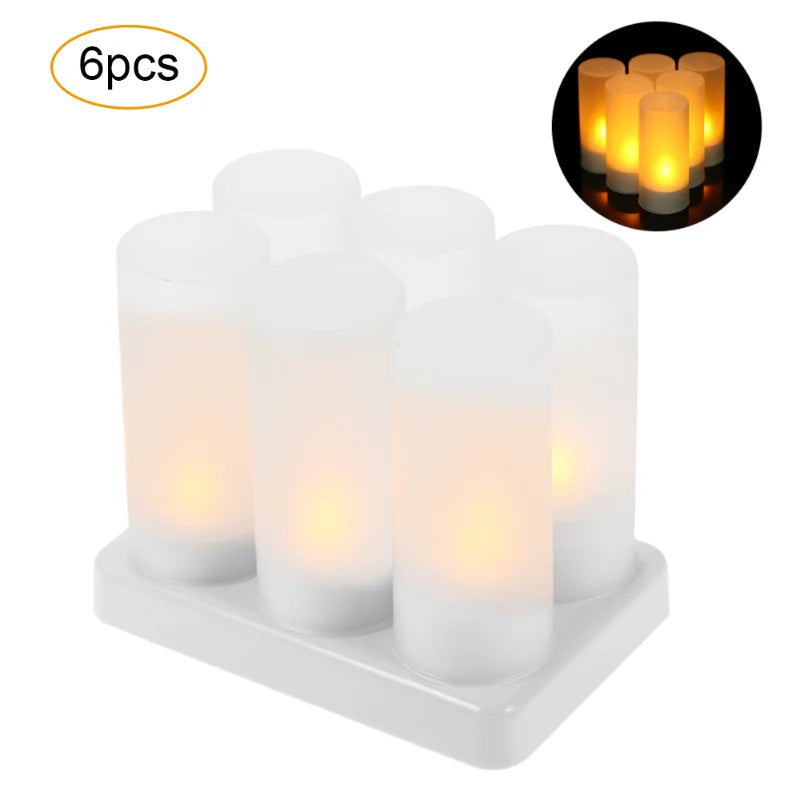 Showlu Smart General LED rechargeable candle set with warm glow, flickering flames, and remote control for cozy ambiance.