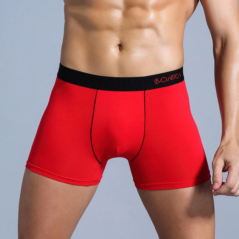 Men's cotton print boxer shorts by Showlu Fashion, soft knit underwear with colorful pattern and comfortable fit.