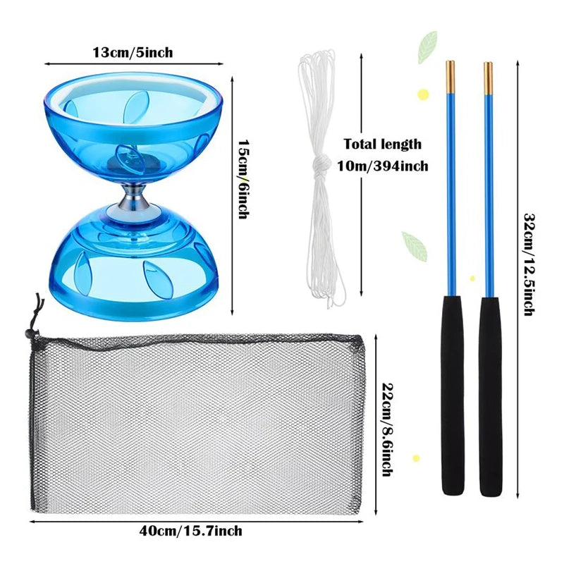Portable diabolo Chinese yoyo set by Showlu Fashion Store, featuring colorful diabolo and sticks for outdoor and indoor agility exercise