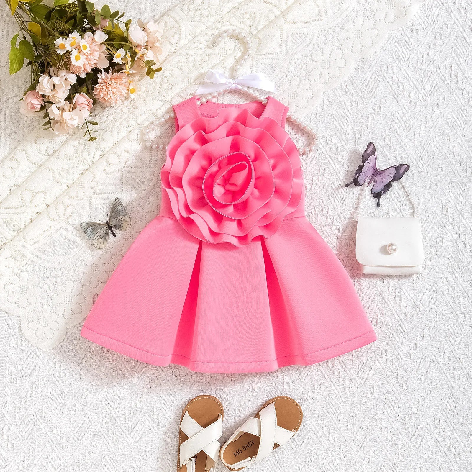 Baby girl summer dress by SHOWLU FASHION STORE, sleeveless floral ruffle princess gown for little girls, perfect for warm weather.