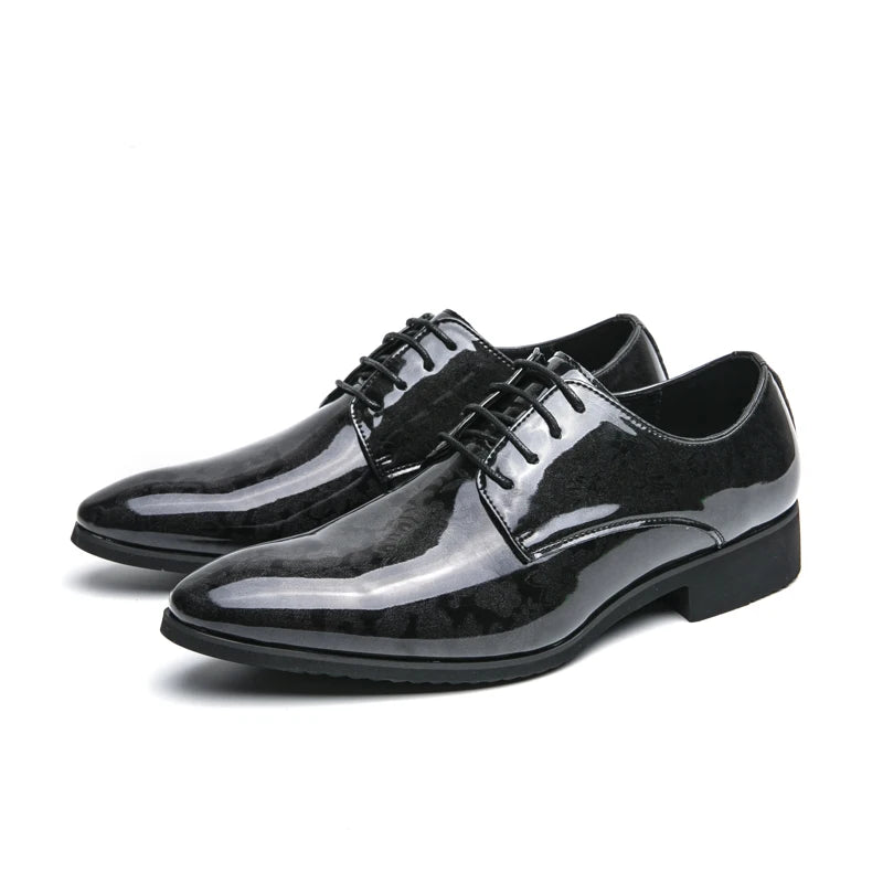 Genuine split leather men's Oxford shoes by Showlu Fashion Store, formal business casual footwear with classic design.