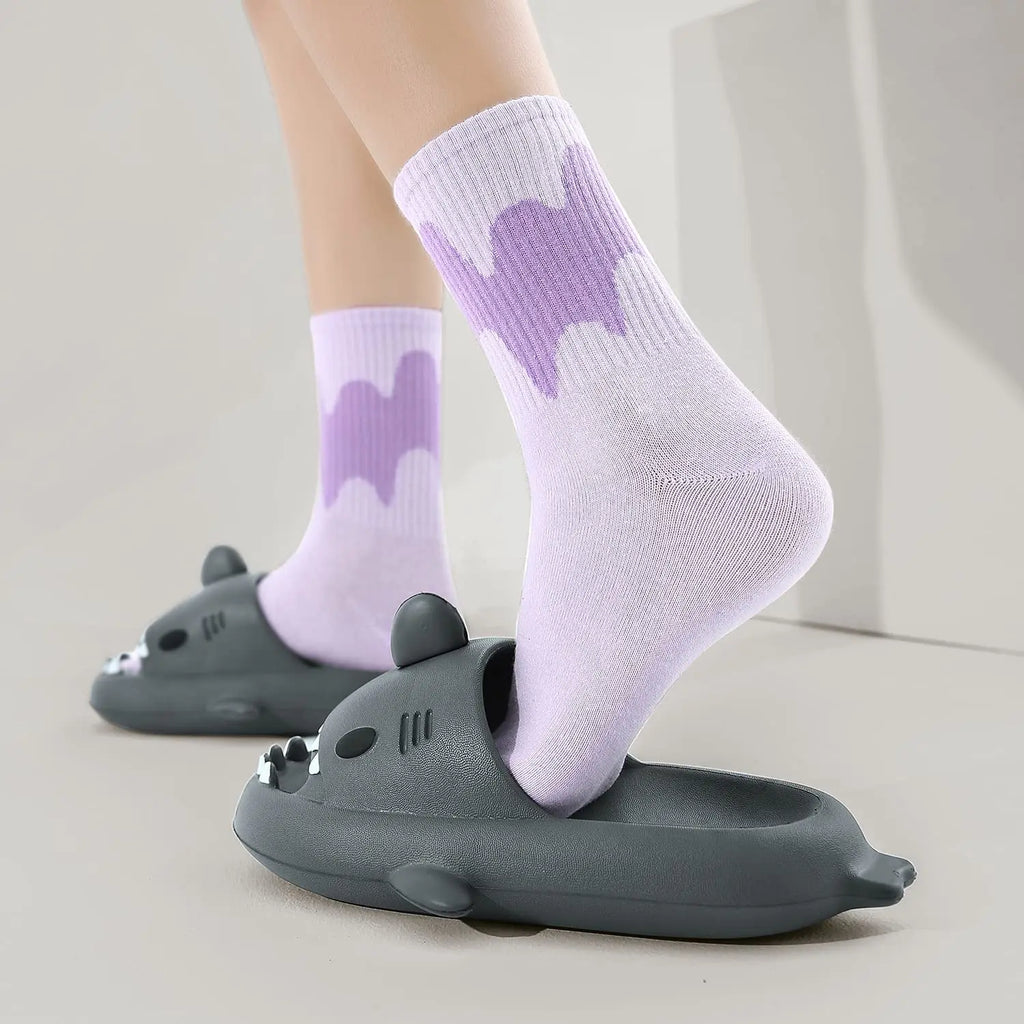 Kidmi Shark Slides by SHOWLU FASHION STORE, anti-slip cloud slippers with shark design, suitable for beach and shower use.