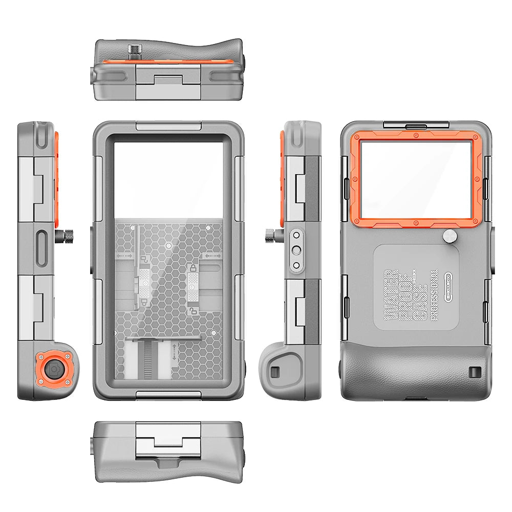 Showlu Smart General waterproof phone pouch in black, universal beach case for protecting smartphones from water and sand.