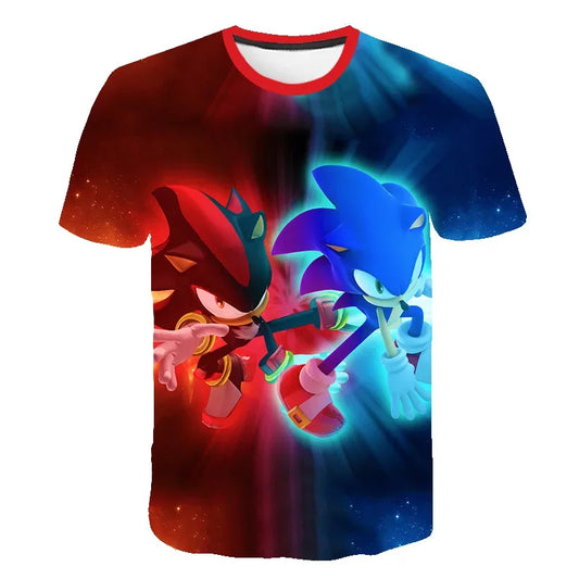 T-shirt 2025 Children's Clothes Sonic 3D for Kids Boys and Girls Cartoon Printing Animation Cosplay Clothing Accessories
