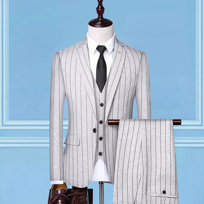 Boutique (Blazer + Vest + Trousers) Men's Fashion Business Slim A Variety of Elegant Gentlemen's Casual Dresses Formal 3-Piece
