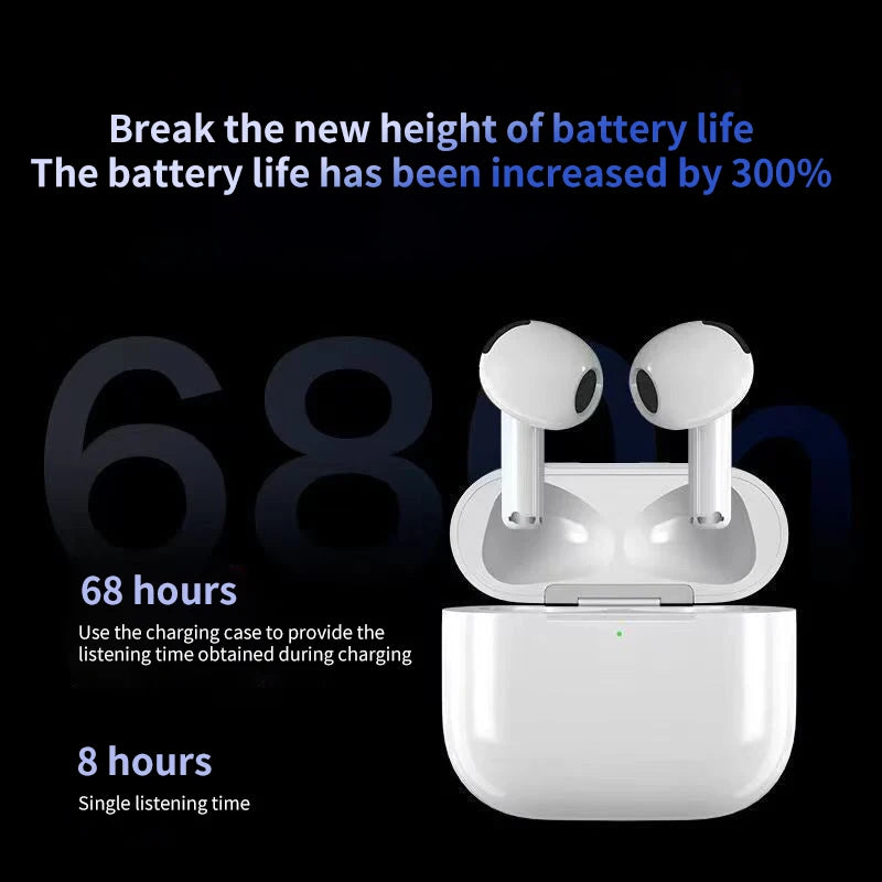 Wireless Earbuds Pro by Showlu Smart General, in black, with charging case and in-ear design, shown on a white background.