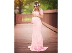 Maternity's Mermaid Maternity Dresses Photography Props Sexy Lace Maxi Gown For Photo Shoots Women Pregnancy Dress Clothes