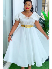 Elegant Summer Short Sleeve Dress Glitter Rhinestone Evening Party Slim Dresses A-Line Gown Women African Clothes L-3XL