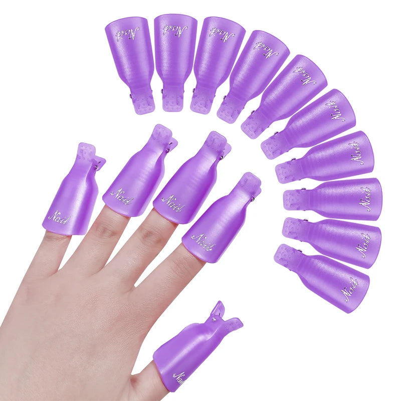 Showlu Smart General nail polish remover clips holding cotton pads for easy, mess-free polish removal.