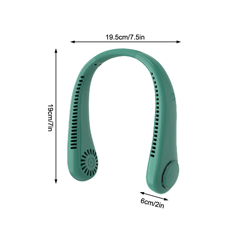 Showlu Smart General 4000mAh portable neck fan worn around the neck, with adjustable airflow vents and lightweight design.