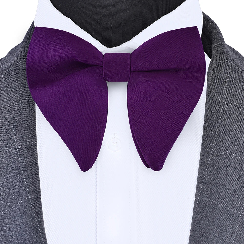 New Big Bow Ties Men's Solid Bowtie Red Black Yellow Fashion Bowknot For Men Wedding  Party Accessories