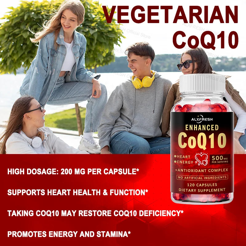 COQ10 Capsules For Improve Heart Brain Nerve Cell Mitochondria Sperm Motility Egg Quality Relieve fatigue Lower Blood Pressure