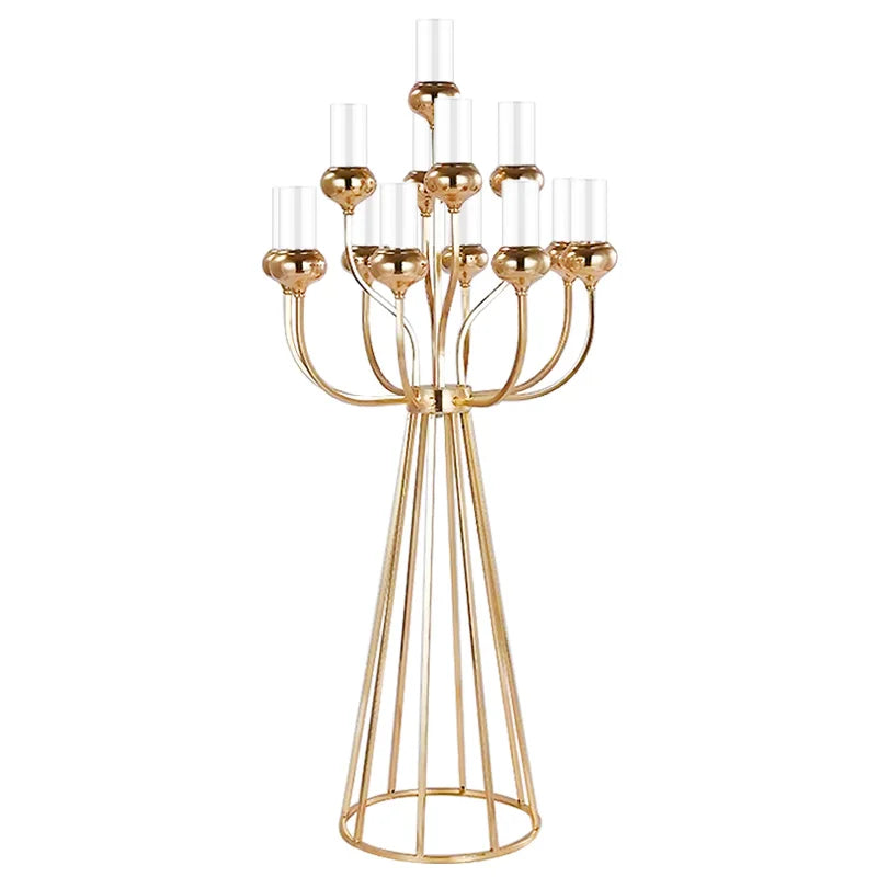 Metal Acrylic Candelabras 120 CM Height 13 Heads Candle Holders Luxury Wedding Table Centerpiece Candlesticks Home Decoration
