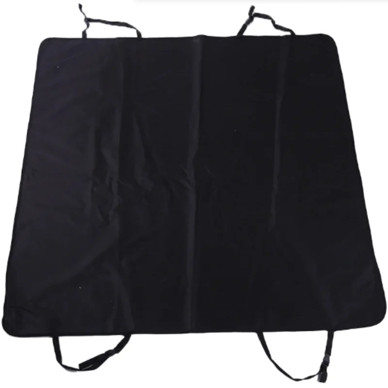 Foldable dog and cat car seat cover with safety harness and pet bag, designed for travel and stability in vehicles.
