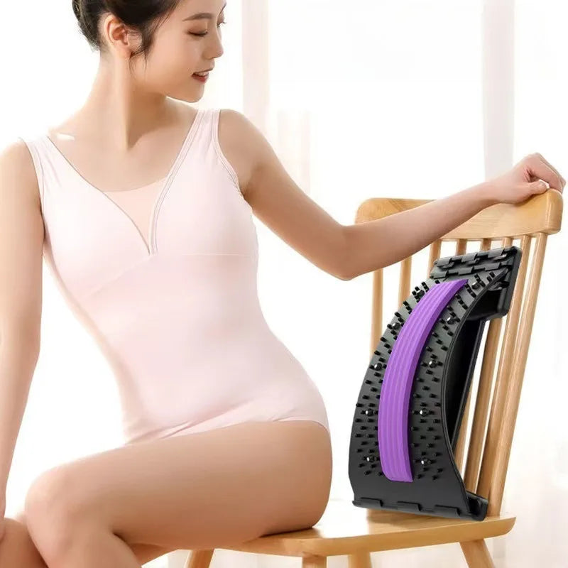 Home back and waist stretching equipment by Showlu, a yoga fitness back traction and waist stretcher massager.