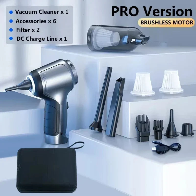 SHOWLU FASHION STORE SUITU handheld wireless car vacuum cleaner with mini brushless motor, portable design, and ergonomic handle.