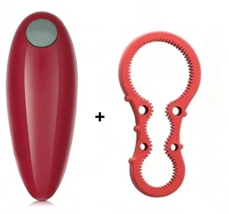 Electric can opener from Showlu Fashion Store with one-touch design, ideal for elderly and arthritis sufferers in kitchen use.