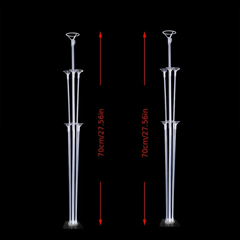 Showlu Fashion Store 7-tube wedding table balloon stand supporting floating balloons for wedding, baby shower, or birthday decor.
